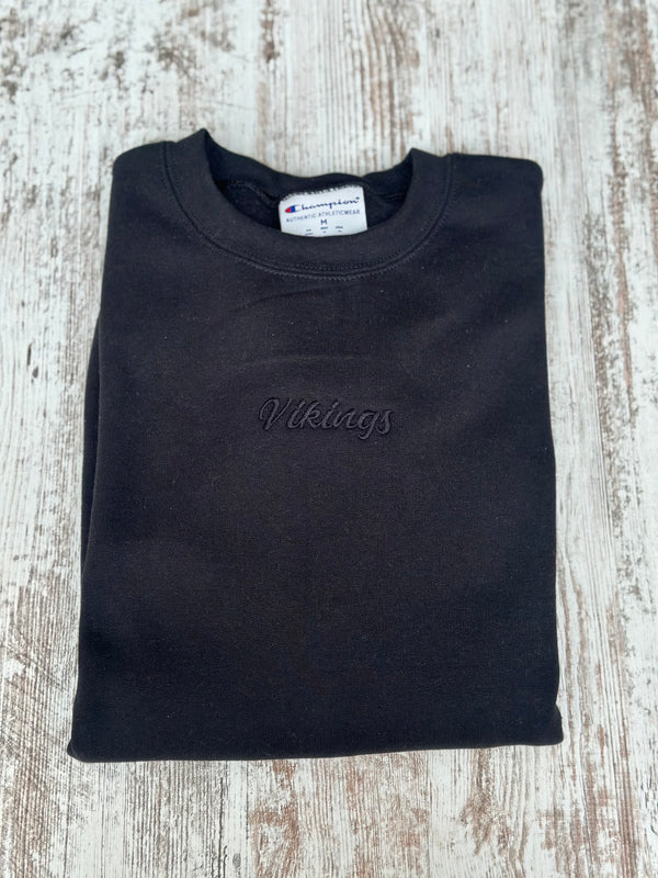 WVHS Vikings Champion Simple Embroidered Crewneck