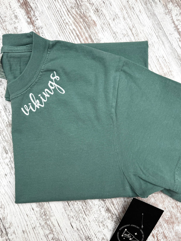 WVHS Vikings Embroidered Neckline Shirt