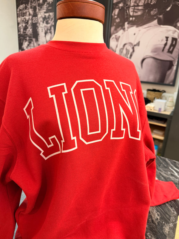 MHS Lions Oversized Print Crewneck Sweater