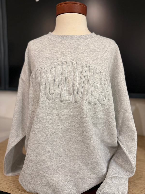 PHHS Wolves Ash Applique Sweater