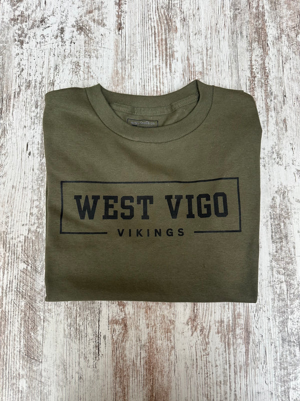 WVHS Vikings Military Green Shirt