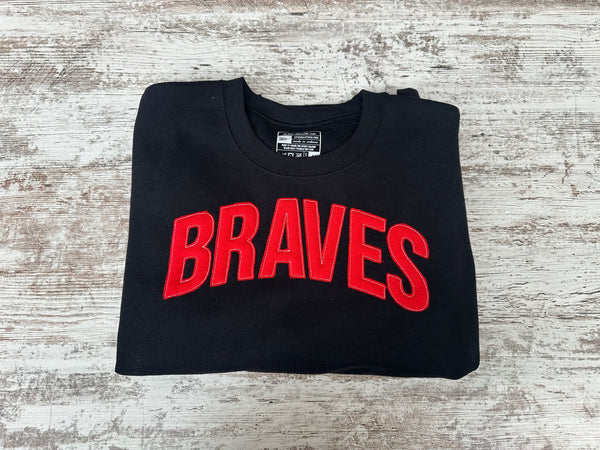THS Braves Applique Crewneck Sweater