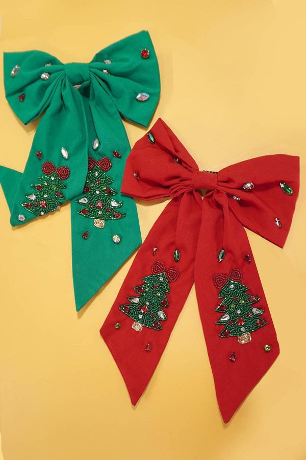 Christmas Tree Hair Bow Clip