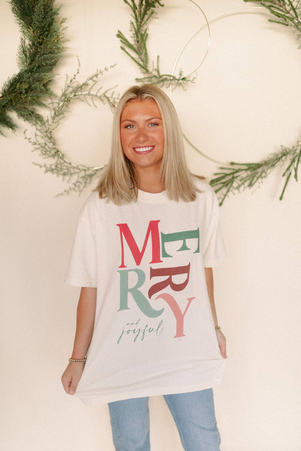 Merry + Joyful Christmas Graphic Tee