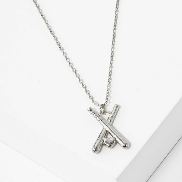 Love Baseball baseball bat with heart charm dainty necklace