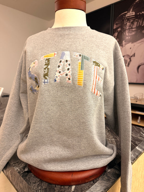 State Patchwork Applique Champion Crewneck