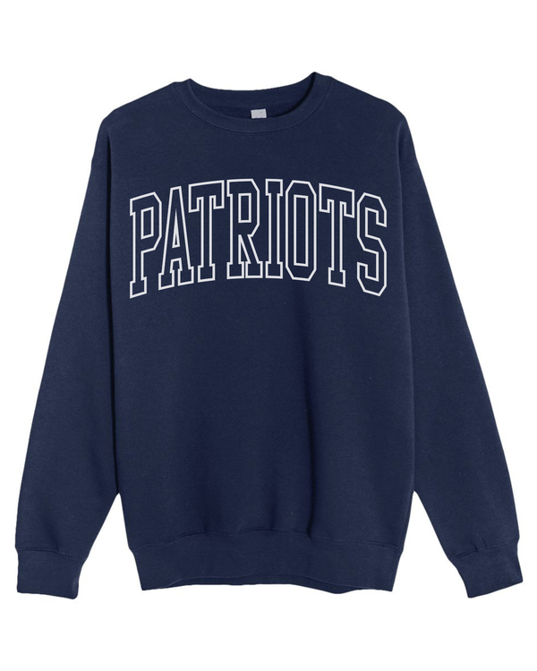 THN Patriots Oversized Print Crewneck Sweater