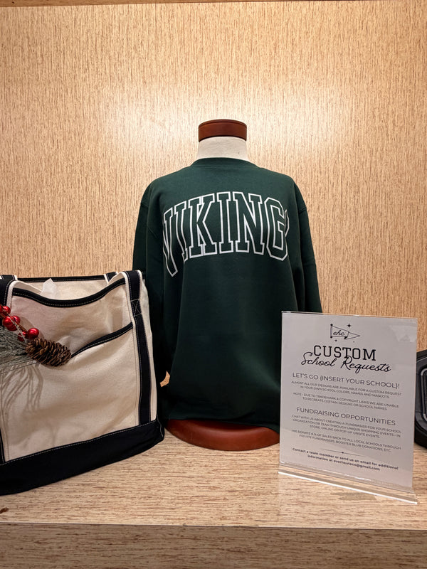 WVHS Vikings Oversized Print Crewneck Sweater