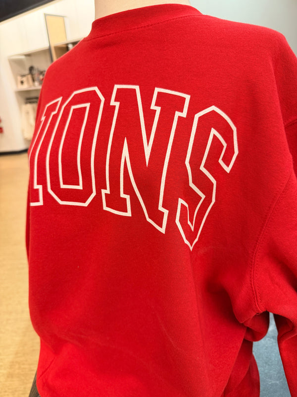 MHS Lions Oversized Print Crewneck Sweater