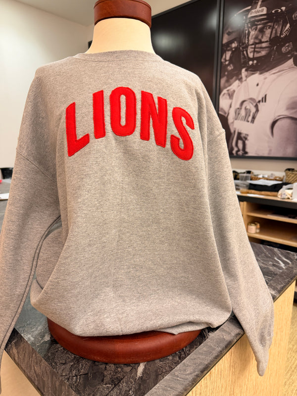 MHS Lions Applique Crewneck Sweater