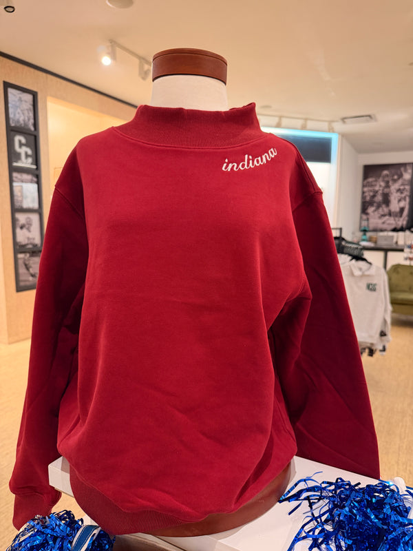 Indiana Embroidered Mock Neck Pullover