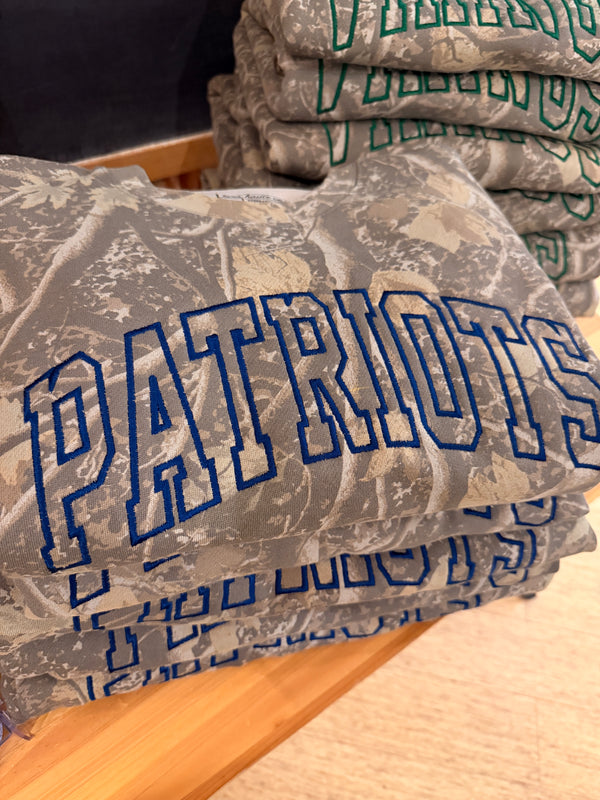 THN Patriots Embroidered Camo Crewneck