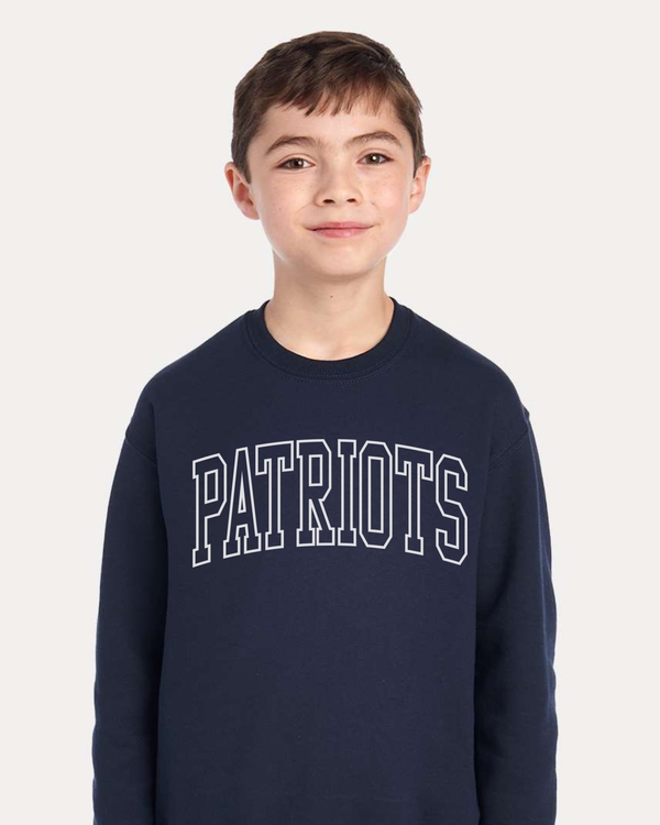 THN Patriots Youth Outline Crewneck Sweater