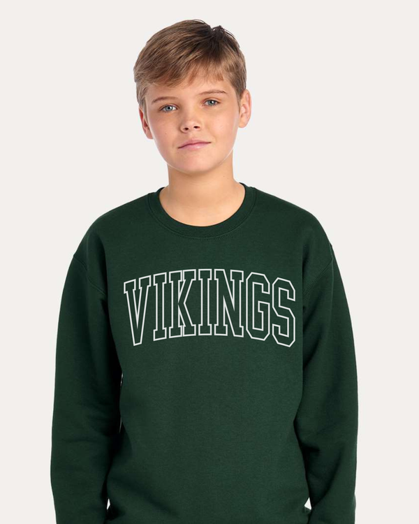 WVHS Vikings Youth Outline Crewneck Sweater