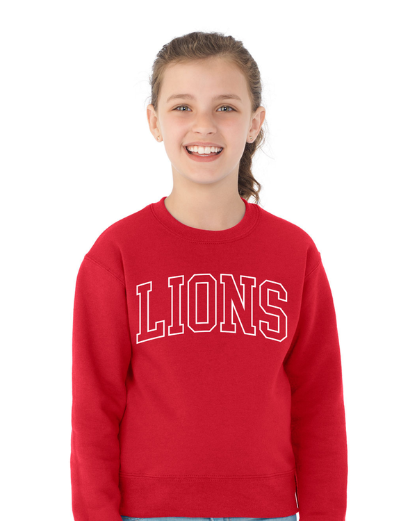 MHS Lions Youth Outline Crewneck Sweater