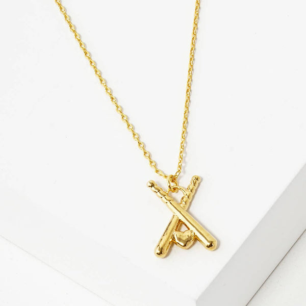 Love Baseball baseball bat with heart charm dainty necklace