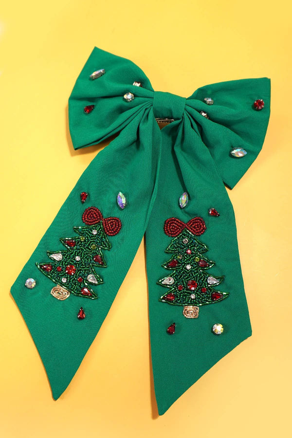 Christmas Tree Hair Bow Clip